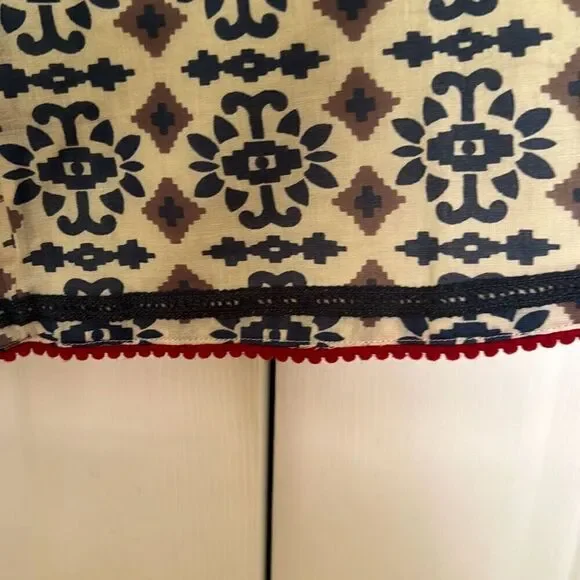 Indigo Moon Tan and Blue Patterned, Embellished Jacket, Size M, NWT - Picture 12 of 13